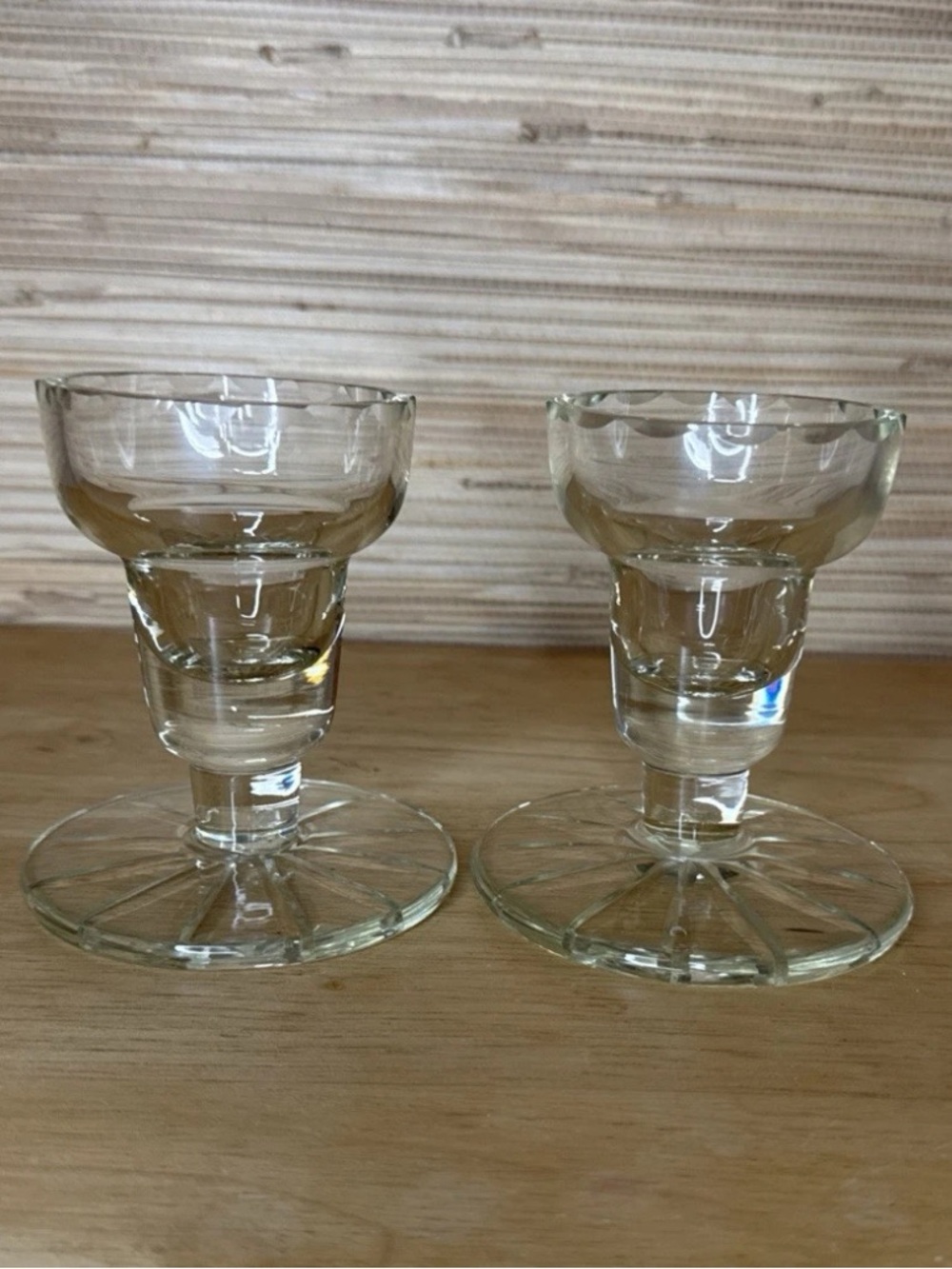 Vintage Crystal Candle Holders 4" ~ Set of 2